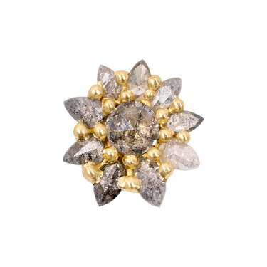 Grey Diamond Daisy Stud Earring - 11693